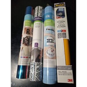 3 Cricut Rolls 1 Scotch Vinyl Roll See Description For Info